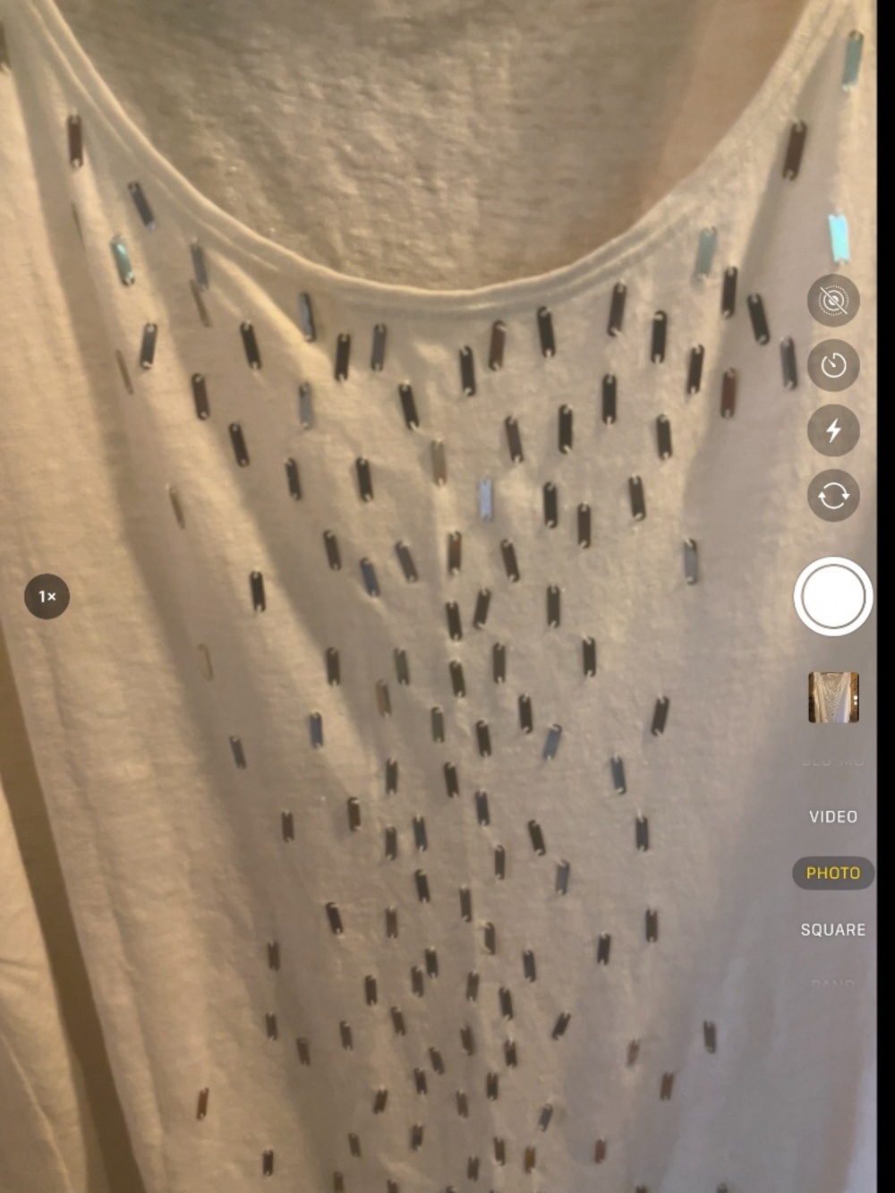 Eileen Fisher white linen 1x Embellished stunner tank top EUC - Picture 2 of 8